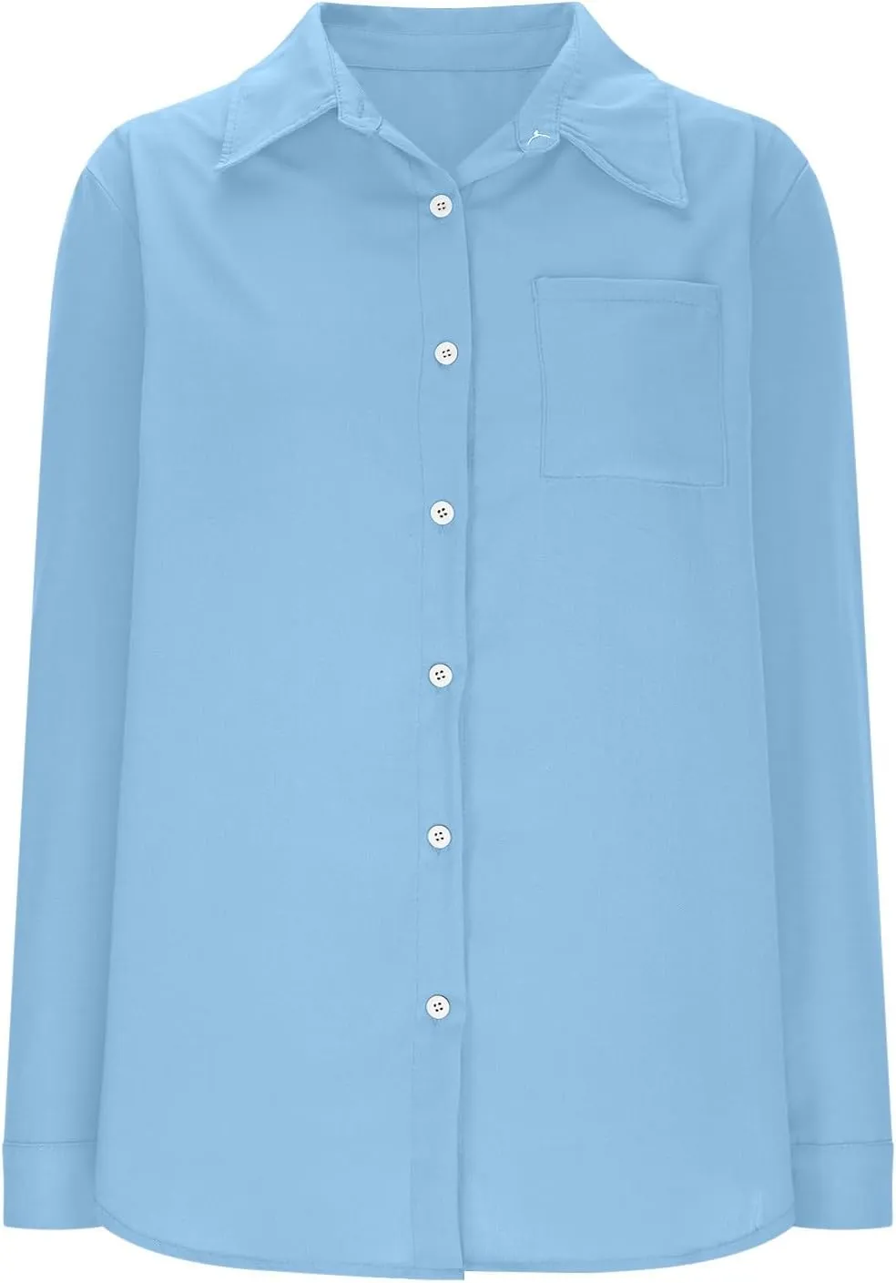 Women's Fashion Solid Cotton Linen Turndown Button Long Sleeve Shirts Summer Casual Loose Office Business Tops 2025