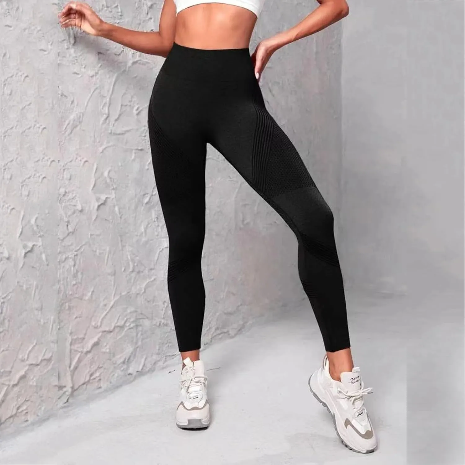 Womens High Waist Yoga Pants Smile Contour Tummy Control Slimming Booty Leggings Workout Running Butt Lift Tights