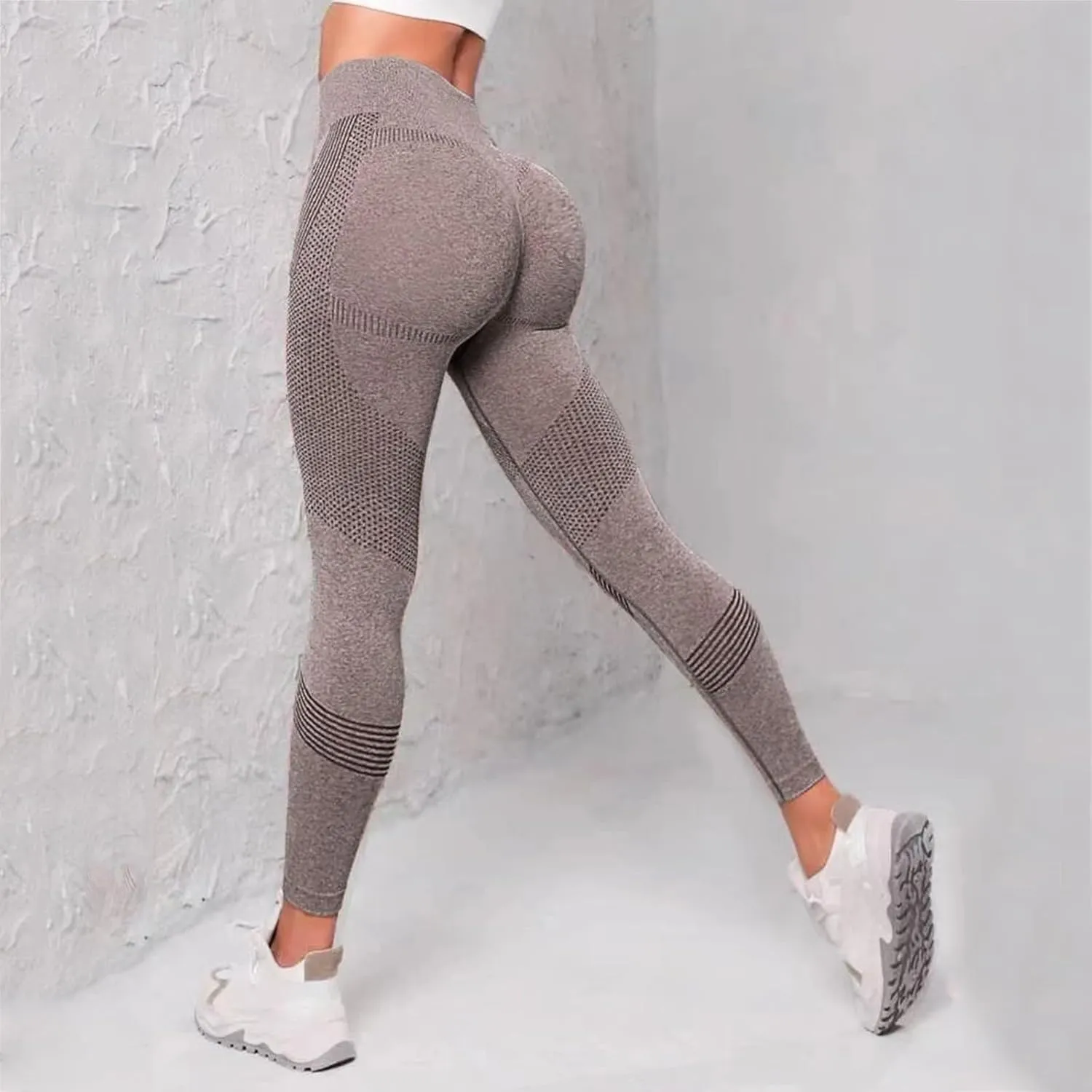 Womens High Waist Yoga Pants Smile Contour Tummy Control Slimming Booty Leggings Workout Running Butt Lift Tights