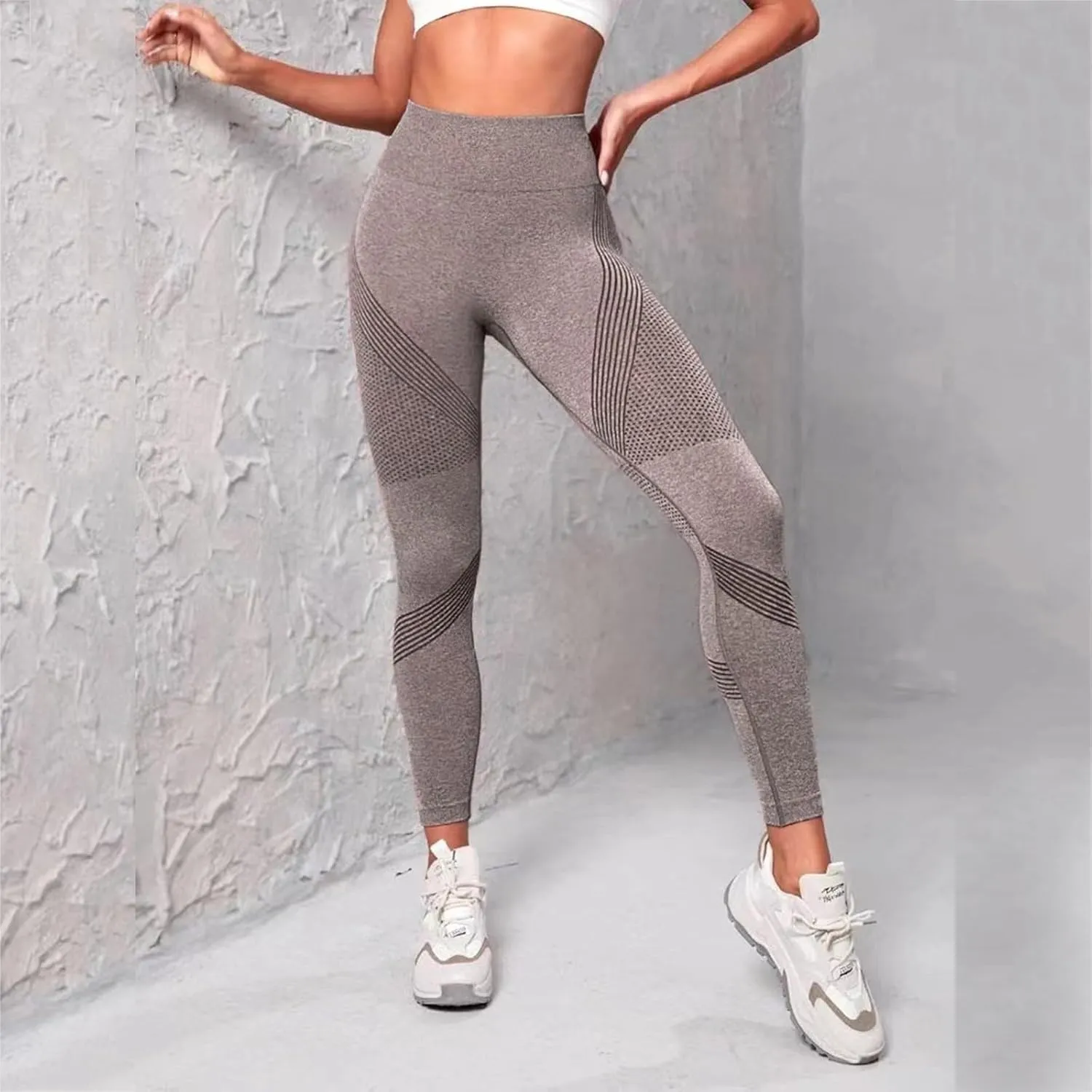 Womens High Waist Yoga Pants Smile Contour Tummy Control Slimming Booty Leggings Workout Running Butt Lift Tights
