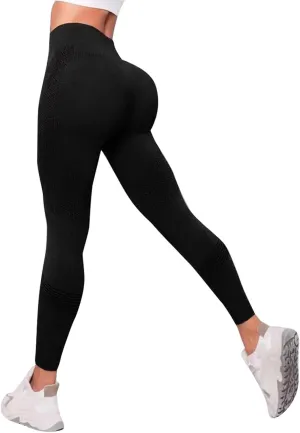 Womens High Waist Yoga Pants Smile Contour Tummy Control Slimming Booty Leggings Workout Running Butt Lift Tights