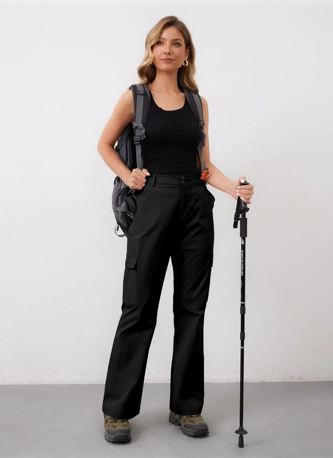 Womens Hiking Cargo Pants Waterproof Lightweight Outdoor Travel Pants with Pockets Quick Dry Tactical Work Trousers