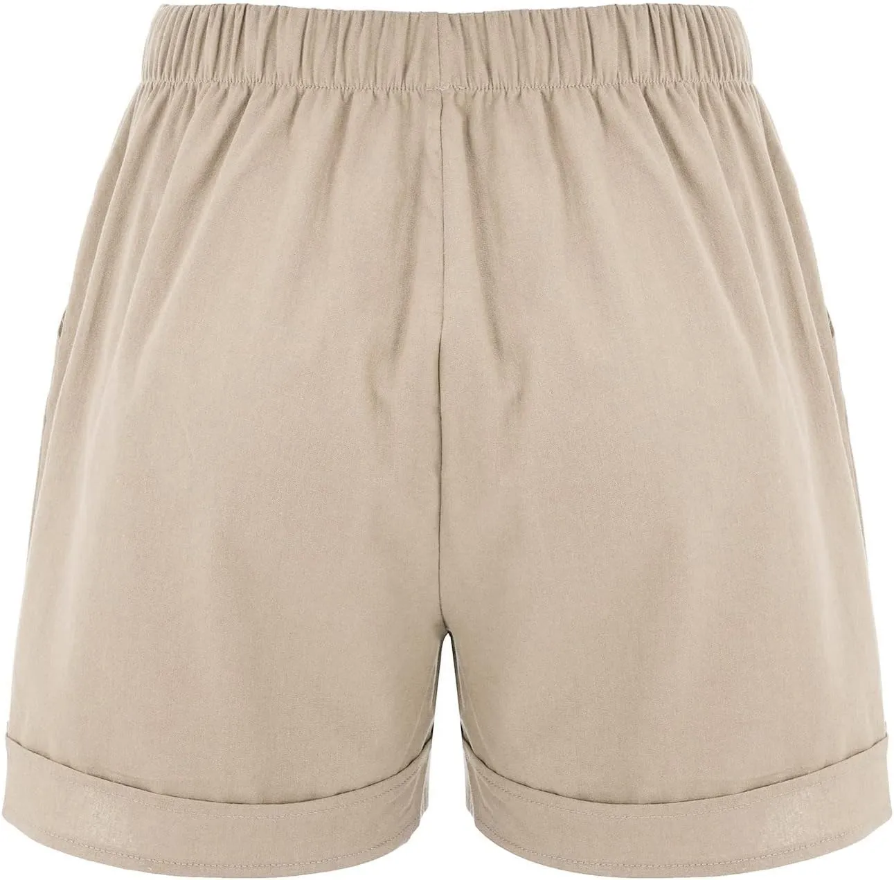 Women's Linen Drawstring Shorts High Waisted Casual Loose Straight Leg Summer Shorts Quick Dry Athletic Shorts with Pockets