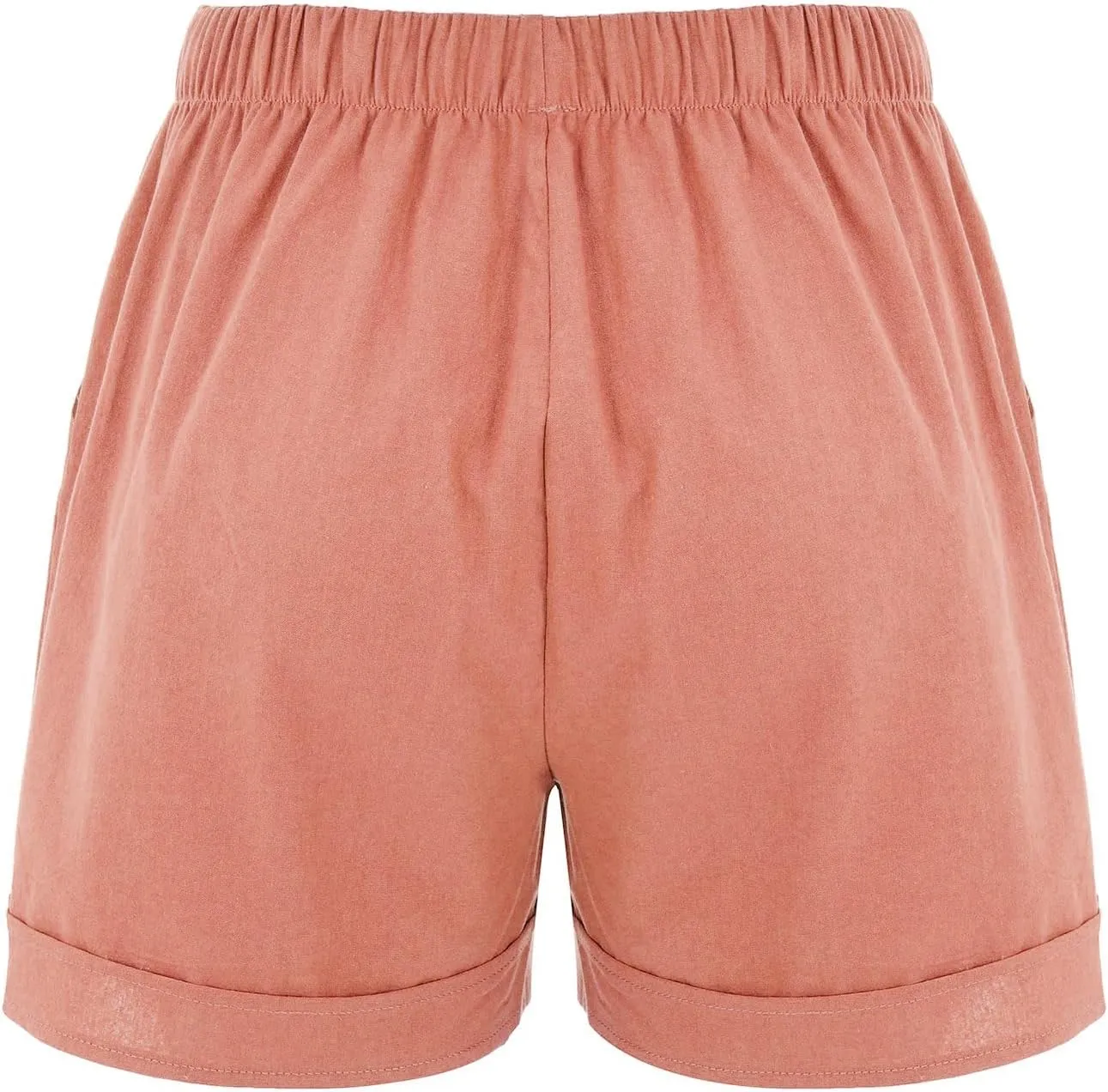 Womens Linen Shorts with Pockets High Waisted 2025 Summer Shorts Fashion Beach Cruise Shorts Soft Loungewear