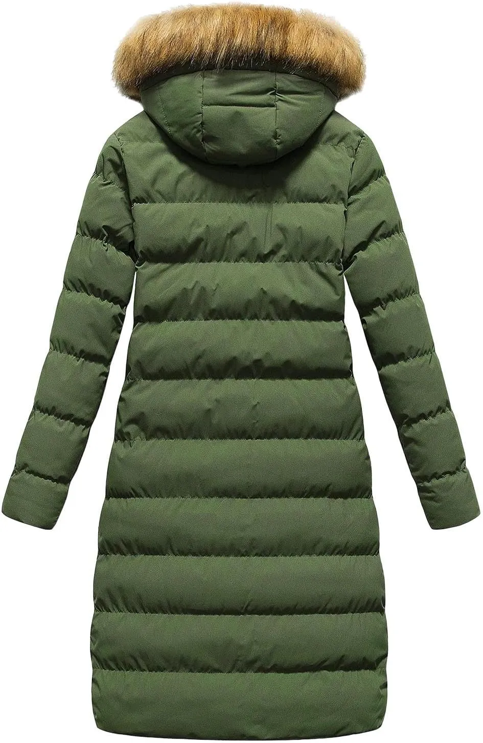 Womens Long Puffer Jacket Lightweight Packable Down Coat Casual Hooded Full Zip Quilted Outwear 2024 Winter Warm Coats