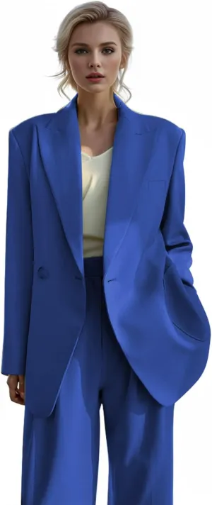Womens Suits 2 Piece Set Loose Fit Pant Suits for Women Plus Size Business Women's Suiting Outfits