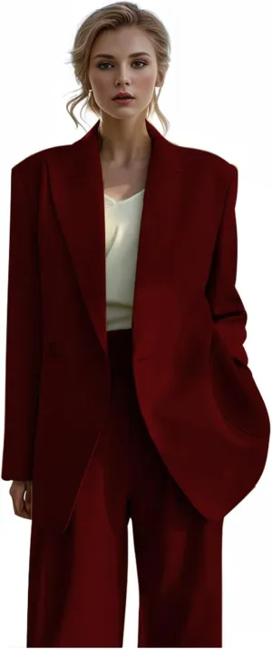 Womens Suits 2 Piece Set Loose Fit Pant Suits for Women Plus Size Business Women's Suiting Outfits