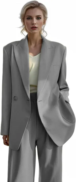 Womens Suits 2 Piece Set Loose Fit Pant Suits for Women Plus Size Business Women's Suiting Outfits
