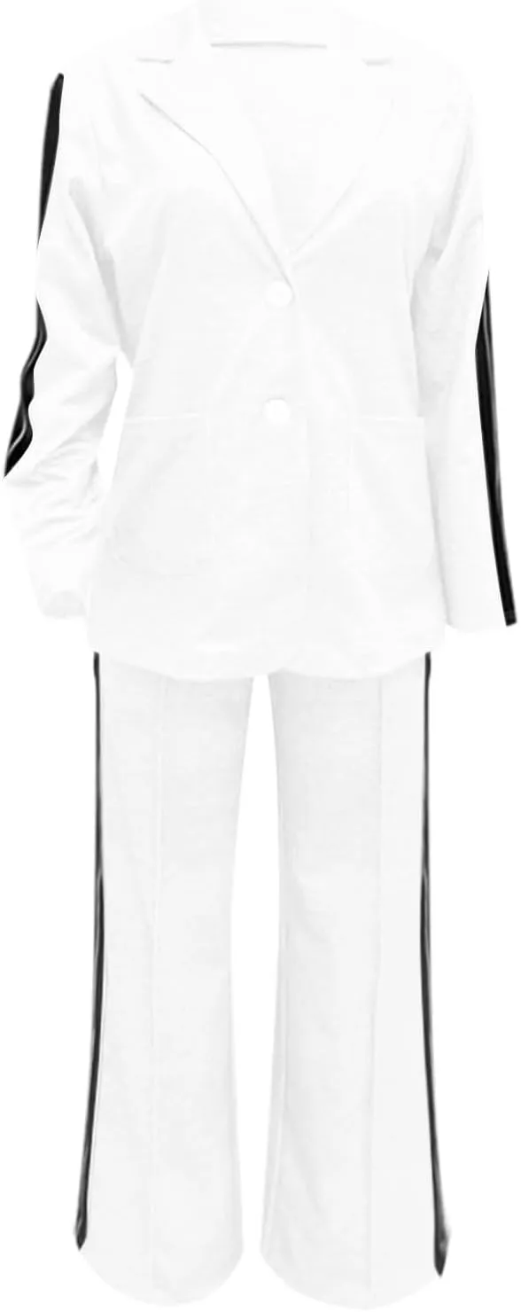 Womens Suits 2 Piece Set Oversized Jacket Wide Leg Pants Suits Casual Business Dressy Sets Professional Work Clothes