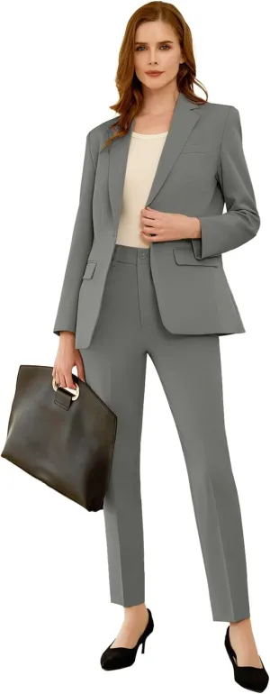 Women's Suits for Work Professional, Dressy Pant Suits for Women 2 Piece Outfits, Business Suit Set for Work