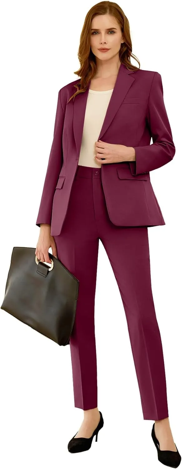 Women's Suits for Work Professional, Dressy Pant Suits for Women 2 Piece Outfits, Business Suit Set for Work