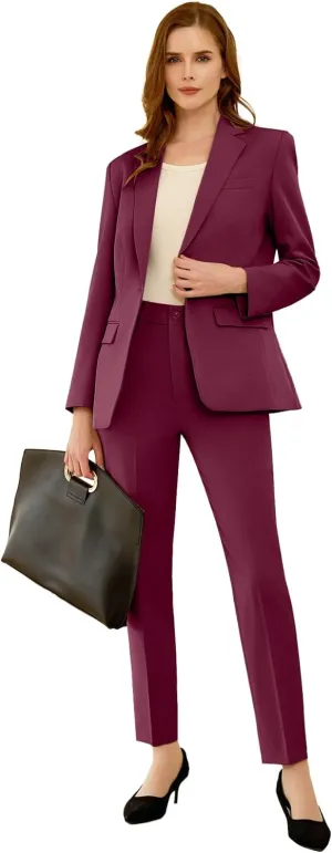 Women's Suits for Work Professional, Dressy Pant Suits for Women 2 Piece Outfits, Business Suit Set for Work