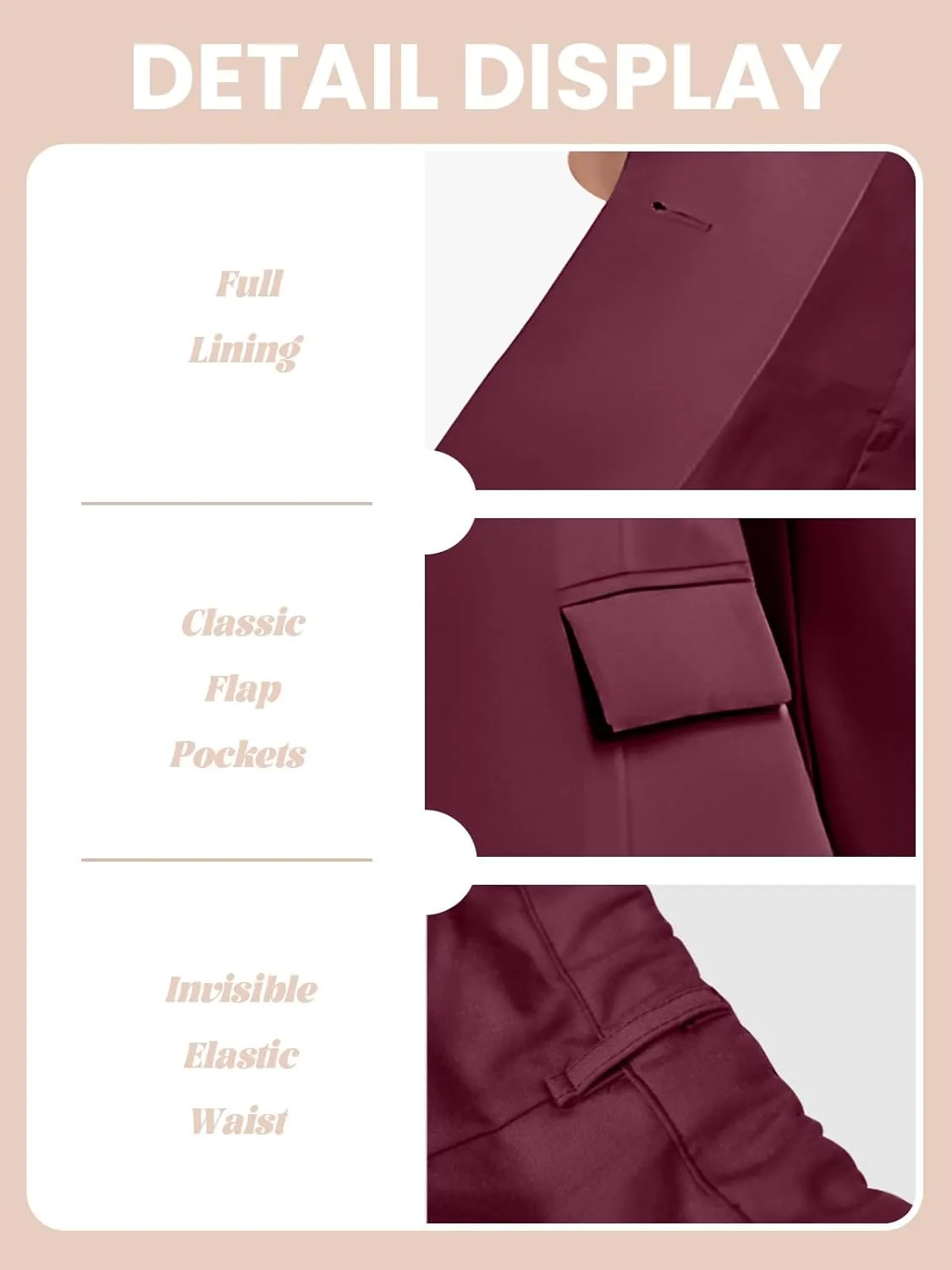 Women's Suits for Work Professional, Dressy Pant Suits for Women 2 Piece Outfits, Business Suit Set for Work