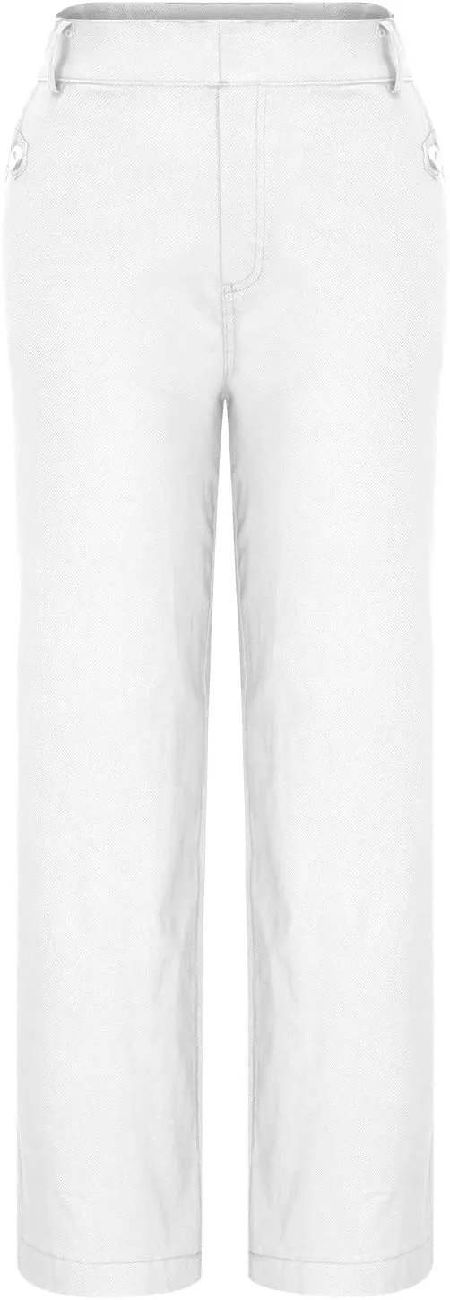 Women's Twill Suit Pants Fashion Casual High Waisted Straight-Leg Pants Classic Business Work Dress Pants Trousers