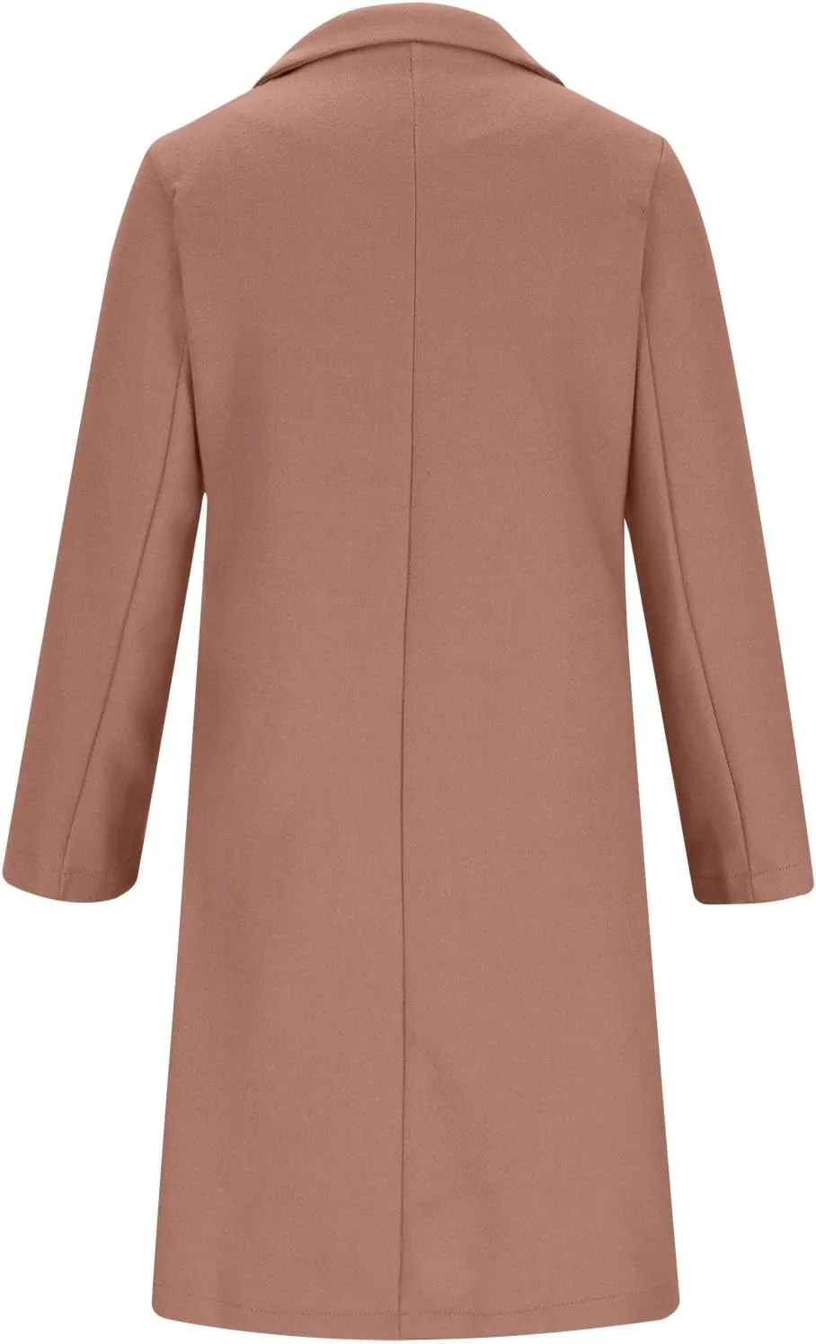 Women's Winter Oversized Pea Coat Double Breasted Mid-Length Overcoat Notched Collar Wool Blend Cardigan Jackets