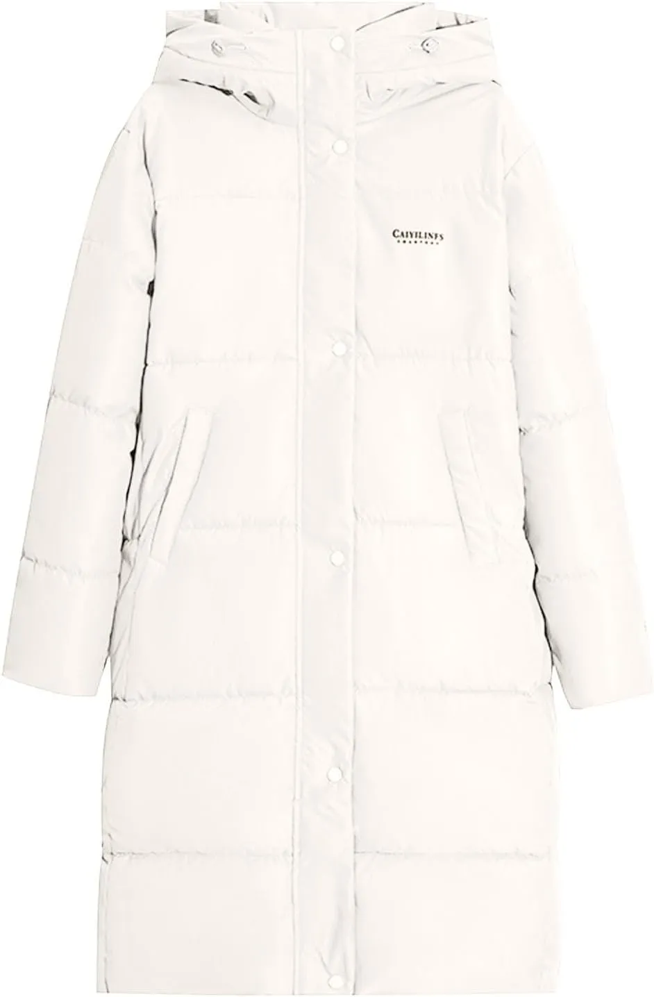 Womens Winter Warm Hooded Long Coats Casual Solid Versatile Puffer Jacket 2024 Fashion Loose Zipper Quilted Outwear
