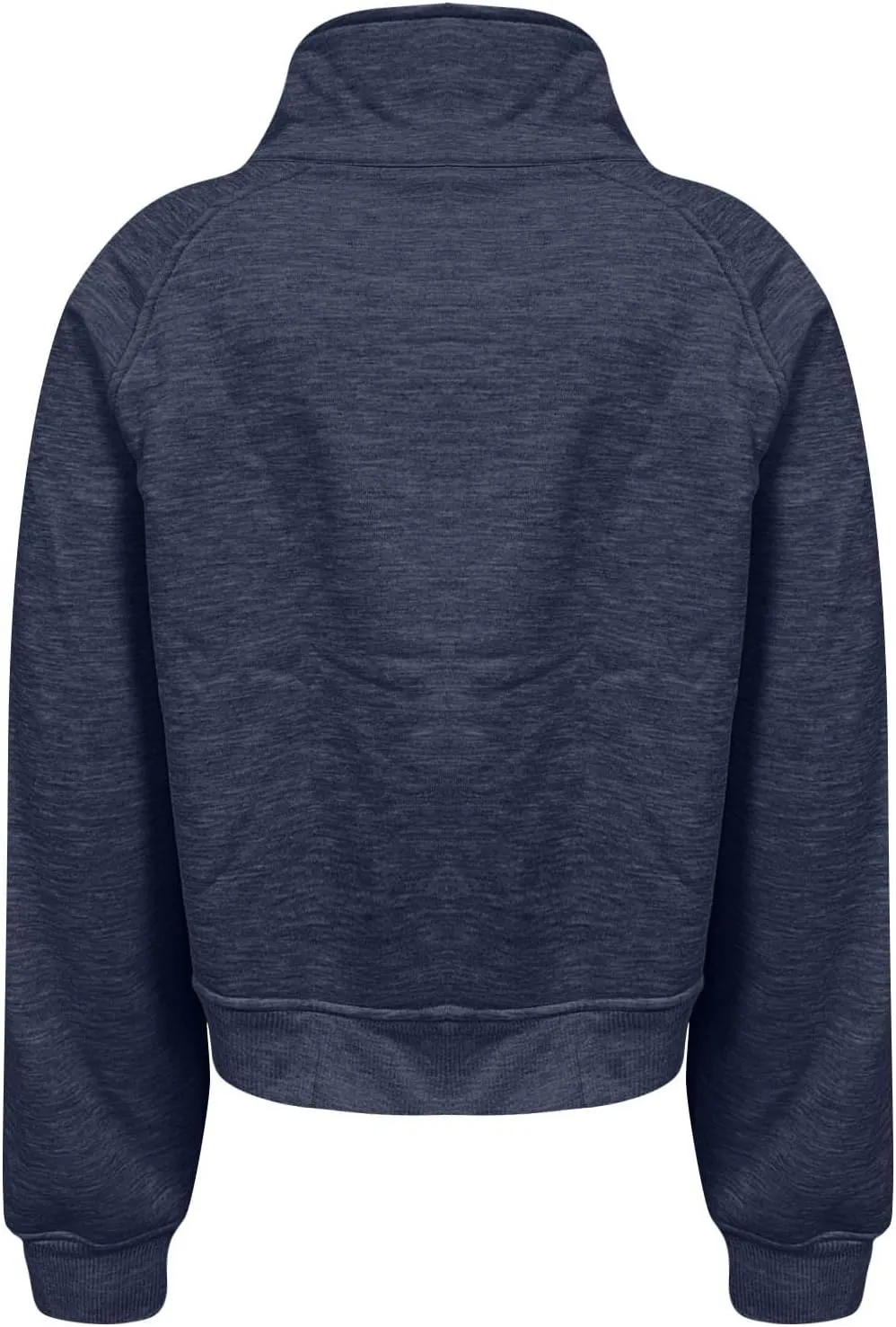 Womens Zip Up Sweatshirt with Thumb Hole Fleece Stand Collar Cropped Jacket with Pocket Casual Long Sleeve Fall Coat