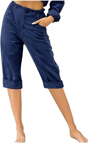 ZDRZK Summer Shorts for Women 2024 Knee Length High Waisted Bermuda Shorts Pockets Plus Size Business Dressy Casual Shorts