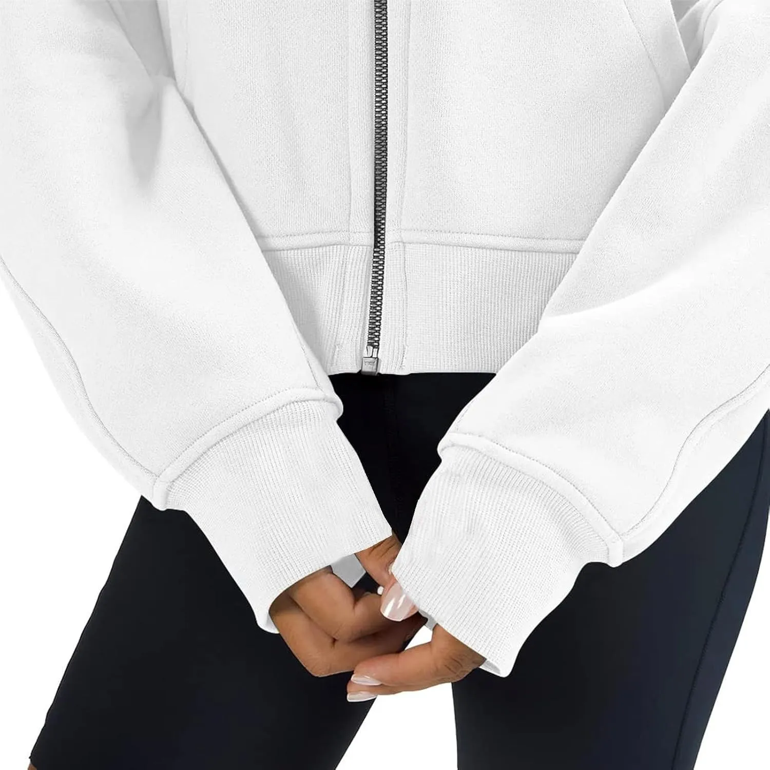 Zip Up Sweatshirts Womens Hoodies Cropped Fleece Jackets Casual Long Sleeve Top Fall Outfits Fashion Y2K Clothes 2024