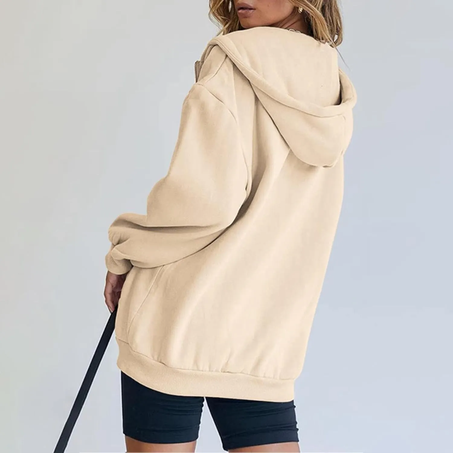 ZYXTIM Women's 2024 Spring Fashion Sweatshirts Zip Up Cropped Hoodies Cotton Warm Loose Casual Outdoor Gym Sport Jackets