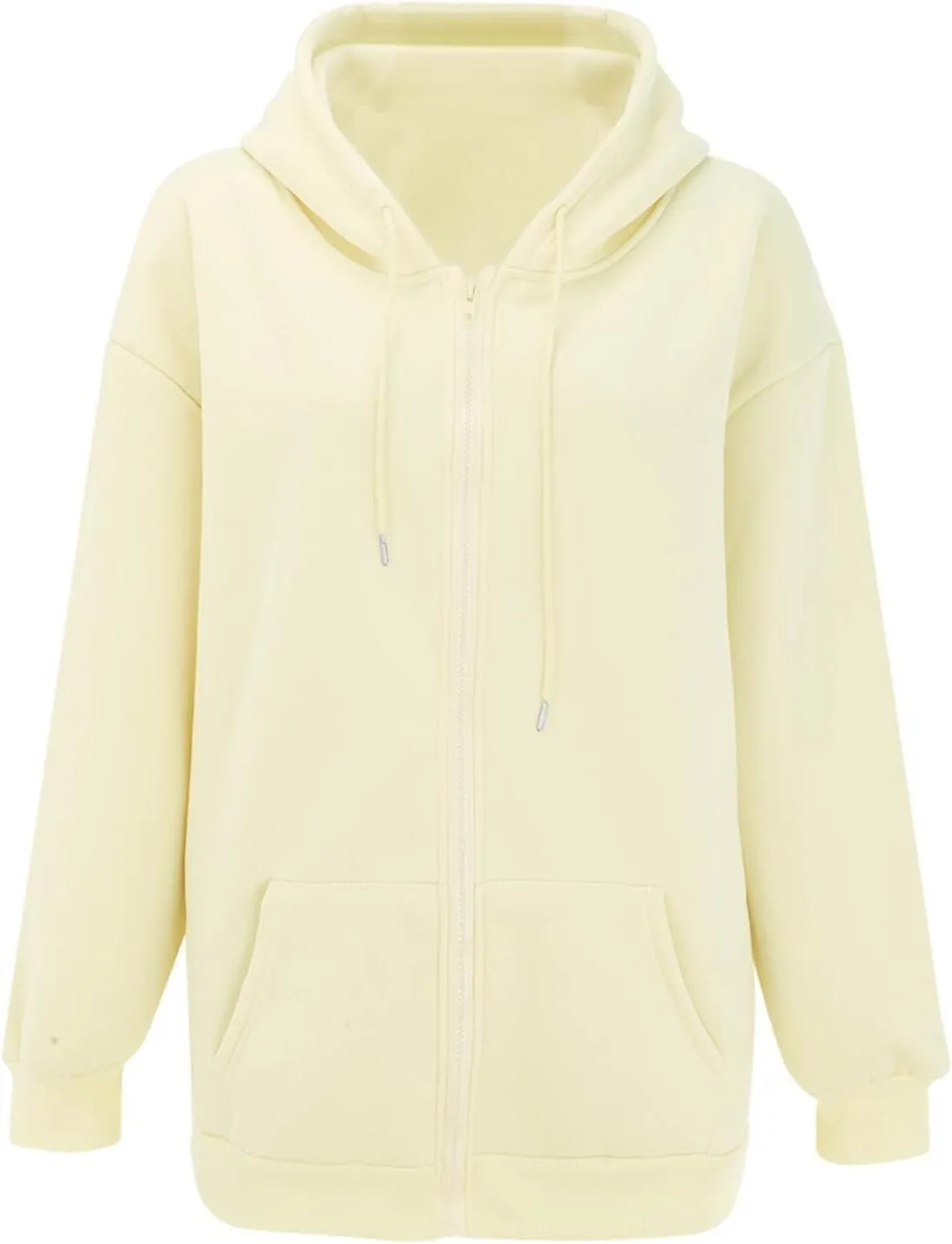 ZYXTIM Women's 2024 Spring Fashion Sweatshirts Zip Up Cropped Hoodies Cotton Warm Loose Casual Outdoor Gym Sport Jackets